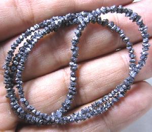 Black Color Rough Diamond Beads Necklace
