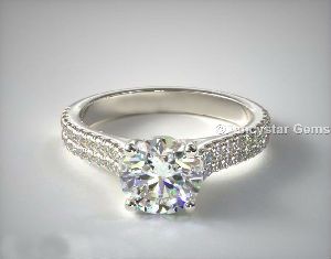Double Row Pave Engagement Rings