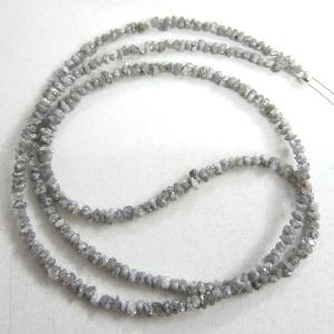 Gray Color Rough Diamond Beads Necklace