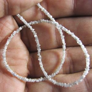 White Color Rough Diamond Beads Necklace
