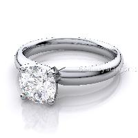 White moissanite solitaire 925 silver ring