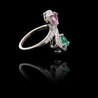 16 Elegant Emerald Ring, Pink Sapphire Ring