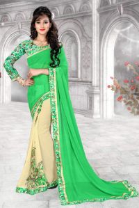 Half & Half Printed Designer Saree 3