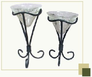 Glass Candle Holders on Stand