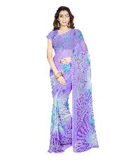 Casual Wear Purple  Printed Chiffon Saree_AAKQ22SR1045DKSML