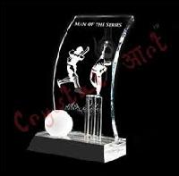 crystal cricket trophy