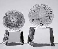 crystal golf ball trophy