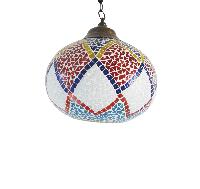 Crisscross Multicolour Shelgum Mosaic Hanging Lamp.