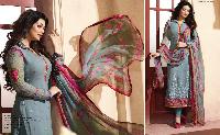 Ladies Flavour Designer Embroidery  Slate Grey Georgette Straight Suit