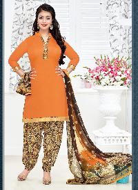 Ladies Flavour Presents Orange Patiala Salwar Suit