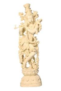 Marble Dust-Ivory lord Krishna handcrafted