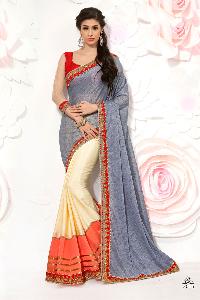 Exquisite Cream colorParty wear saree