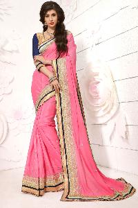 Exquisite Pink color Party wear saree