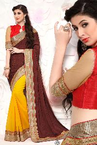 Exquisite Yellow color Party wear saree