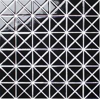 1 inch Triangle porcelain Mosaic, pure glossy black