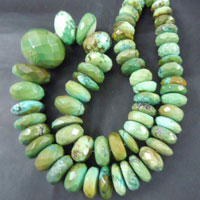 Tibetan Turquoise Faceted Roundel Shape Beads