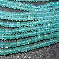 Water Aqua Apatite Faceted Rondelle Beads Truly Natural