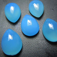 Blue Chalcedony Cabochon Pear Drops