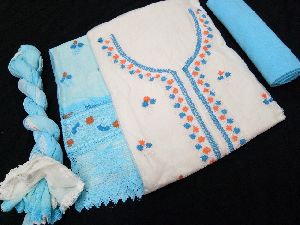 Cotton Dress Material With Chiffon Dupatta