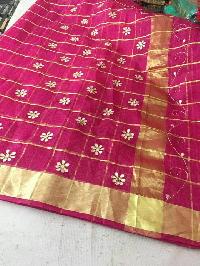 kota cotton sarees with zari checks(KCSZCS8)