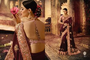 Pure Satin Silk Designer Saree