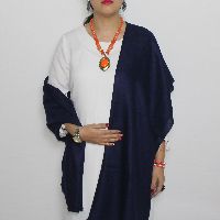 Navy Blue Colored Handwoven Pashmina Stole