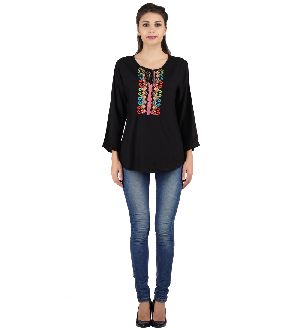 Black Embroidery Top