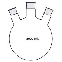 Flask Round Bottom (Three Neck) 3000 ml.