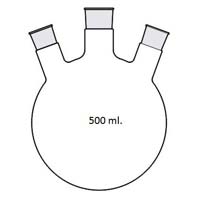 Flask Round Bottom (Three Neck) 500 ml.