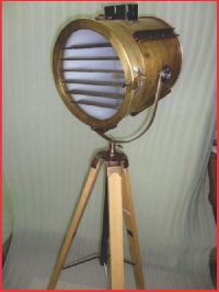 antique spotlight lamp on stand