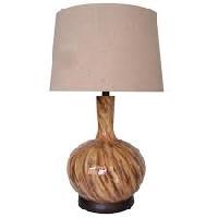 Brown and Beige Glass Table Lamp