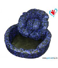 DOG EEZ SCRIBBLE Round Lounger Dog Bed - Large