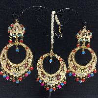 Fashion Earrings With Maang Tikka