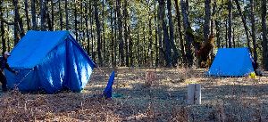 Blue Tarpaulin Tent