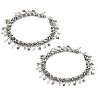 artificial silver anklets