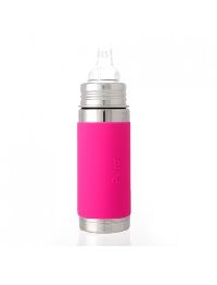 Pura Kiki 9oz Pink Sleeve Vaccum Sippy Cup Feeding Bottle