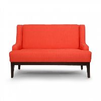 Alexa 2 Seater Sofa: Orange, Fabric