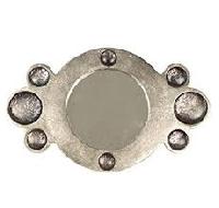 Aluminum Silver Table Mirror with Smoked Beads