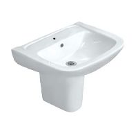 WASH BASIN WITH HALF PEDESTAL