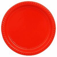 Red Food grade Reusable Plastic Plate