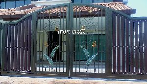iron gate in leaves design