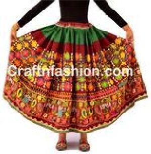 Vintage Kutch Embroidered and mirror work Skirt