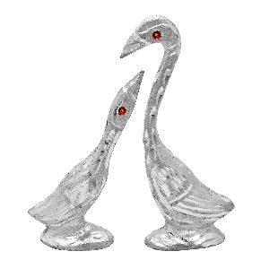 Handmade Decorative Silver Swan Statue