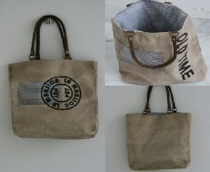PH069 Canvas Mix Leather Tote Bag