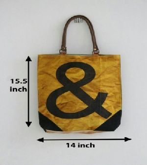PH084 Canvas Mix Leather Tote Bag