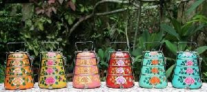 Hand painted 3-tier Tiffin box