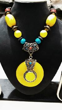 Beaded Yellow Necklace