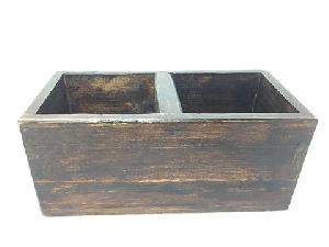 Reclaimed Rustic Wood 2 Section Boxes