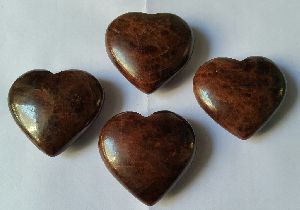 Garnet Stone Puffy Hearts