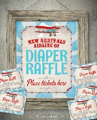 Vintage Airplane Diaper Raffle Set